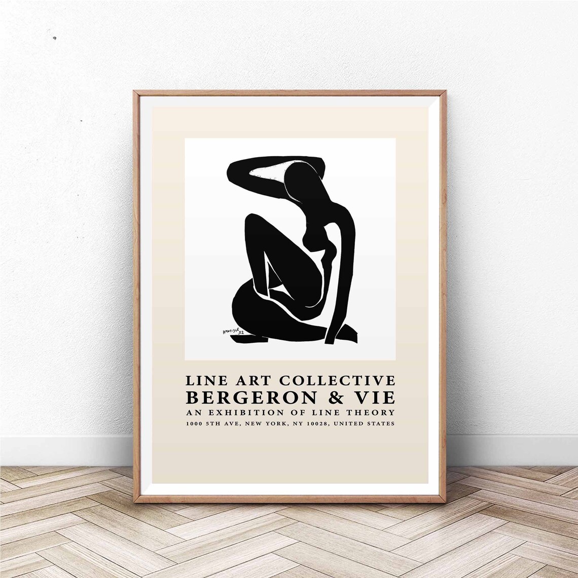 Line Art Collective Bergeron and Vie Minimalist Nude Figure Art Poster