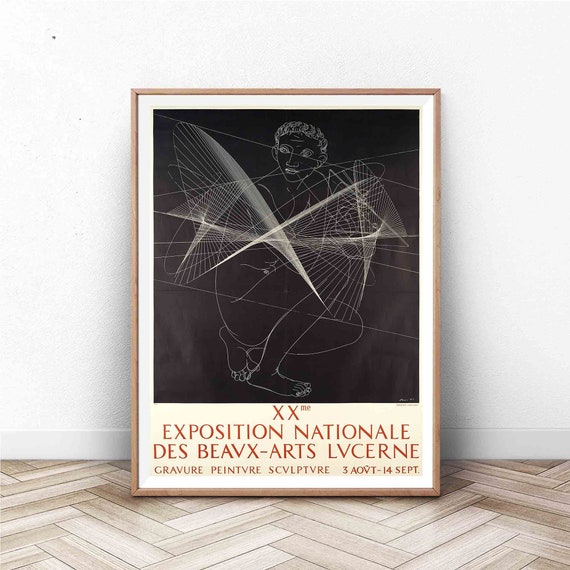 Exhibition Poster Museum Poster Vintage Poster A Vintage Art Museum Exhibition Poster For Line Art