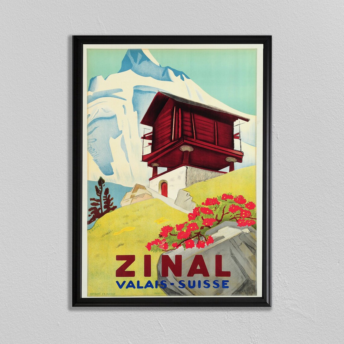 Zinal Valais Suisse Switzerland Travel Poster
