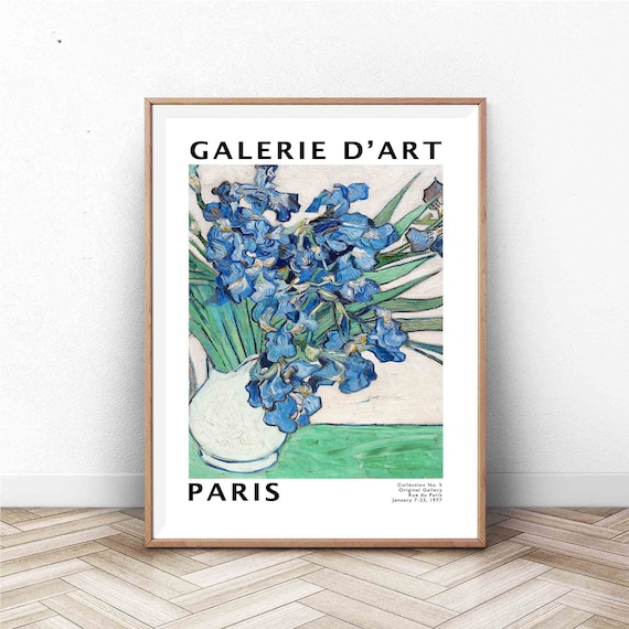 Van Gogh Blue Irises Vase Galerie d Art Paris 1977 Exhibition Poster