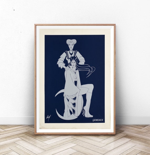 Gemini Sign Astrology Print Constellation Stars Astronomy Art Astrology Print Baby Shower Gift Astrology Gift Zodiac Art Print