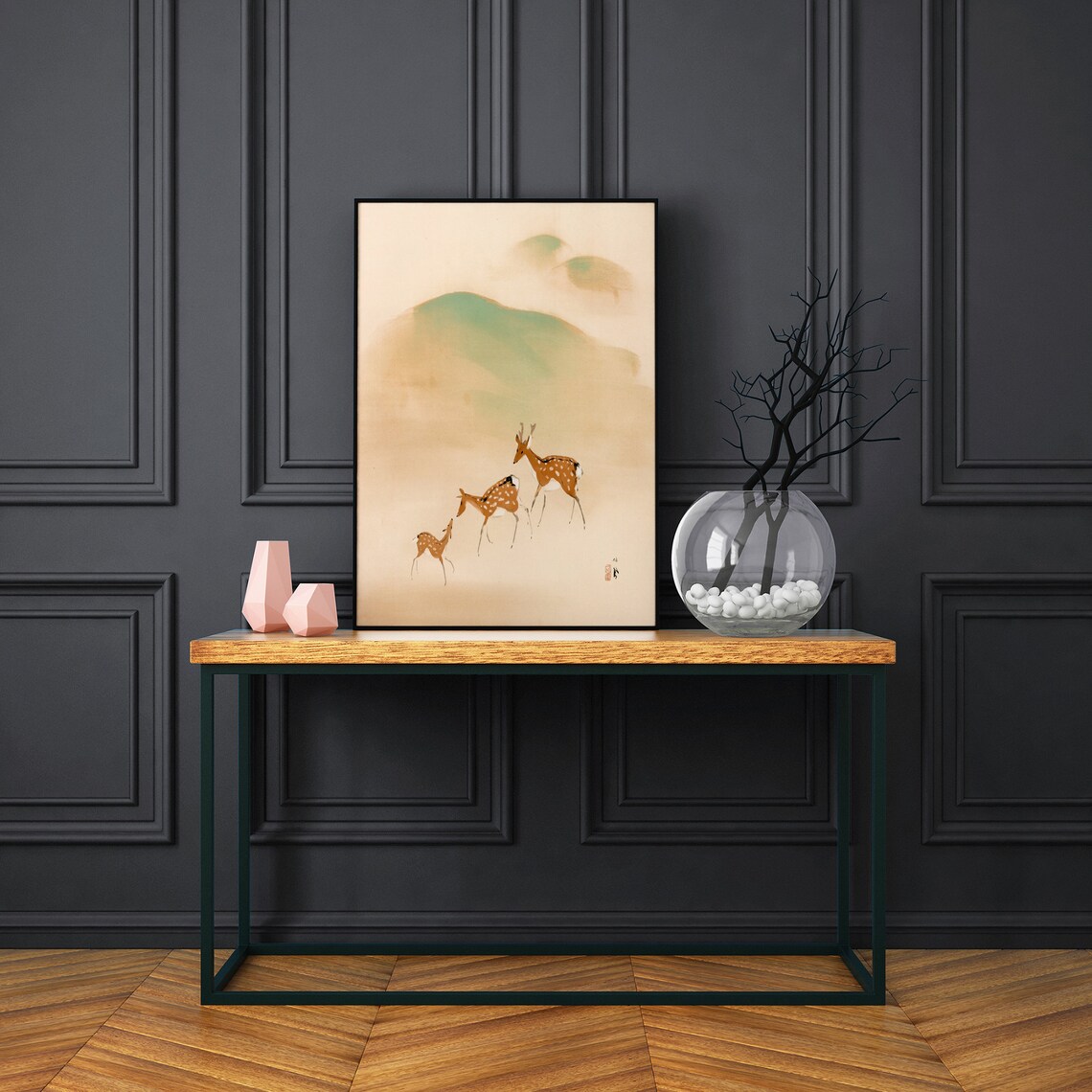 Deer Print Japan Art Print, Woodblock Style - Image 2
