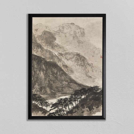 Chinese Print China Poster China Print Mountain Art Mountain Poster Vintage Wall Art Asian Decor China Wall Art
