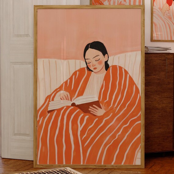 Woman Reading, Contemporary Abstract Art Print