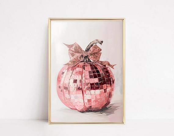 Pink Disco Pumpkin, Girly Halloween Decor