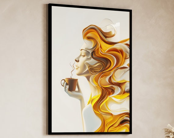 Coffee Poster Coffee Art 3d Coffee Art Prints Kitchen Decor Minimalist Coffee Wall Art Kitchen Wall Art Coffee Lover Cafe Decor