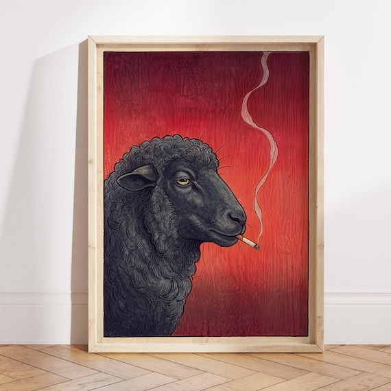 Black Sheep, Moody Gothic Animal Decor
