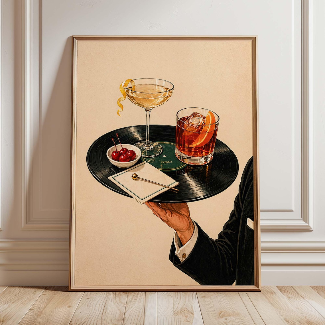 Vintage Cocktail Print, Retro Martini Bar Art Print