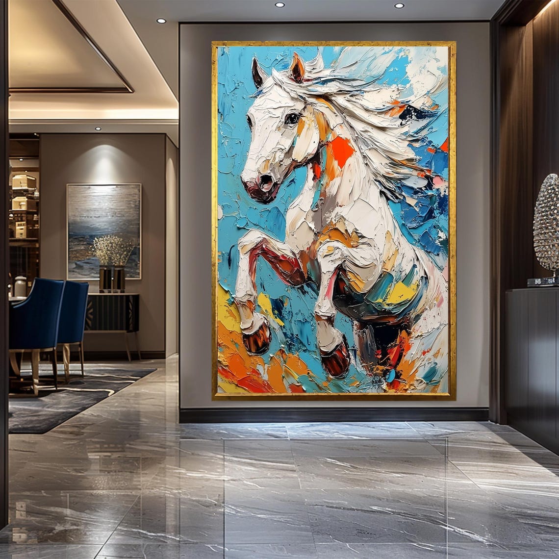 Wall Art Horse Art Wall Decor Horse Print Home Decor Fantasy Art Dreamy Art Framed Horse Wall Hanging Horse Painting Equine - Image 3