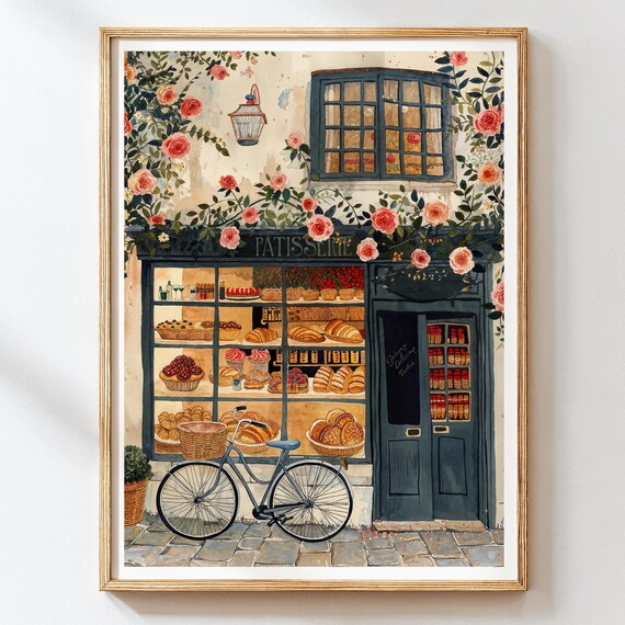 French Bakery Art Print, Paris Patisserie Cafe