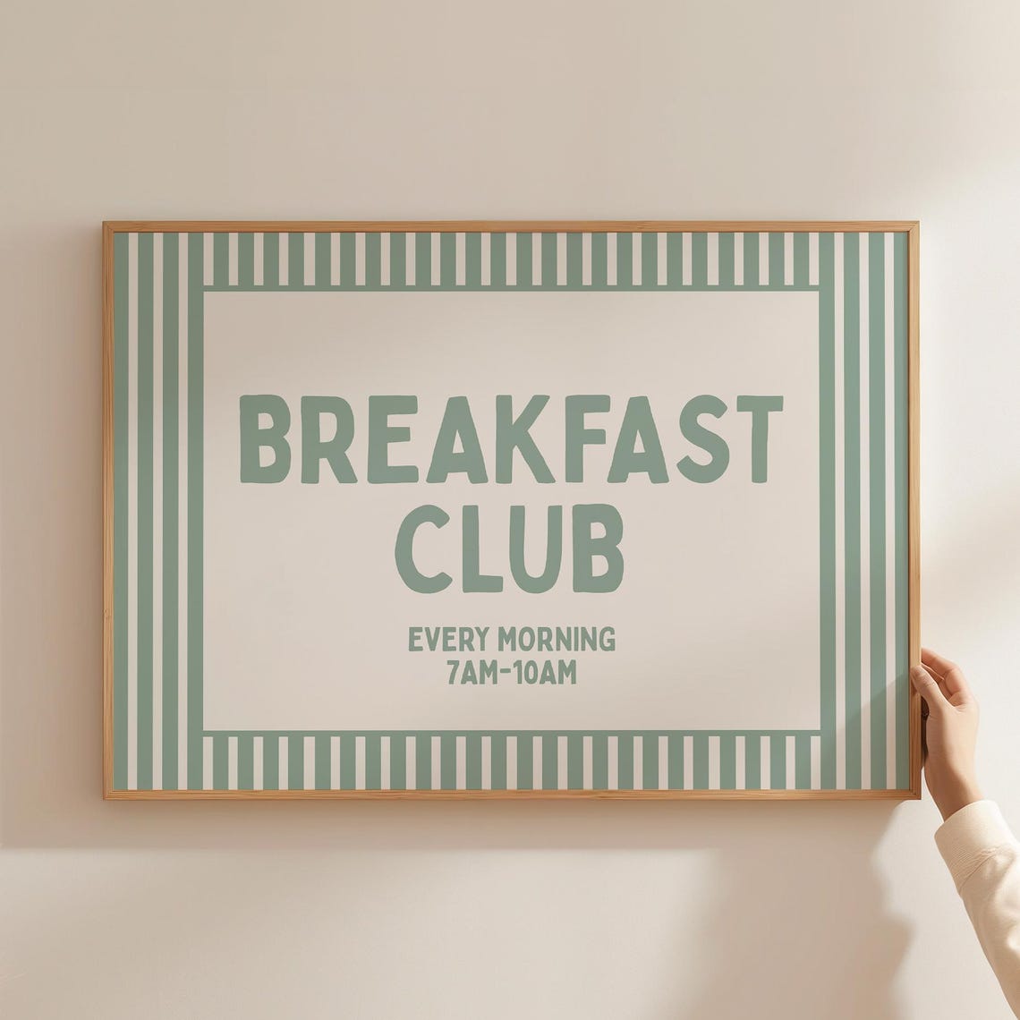 Breakfast Club Sage Green Stripe Poster