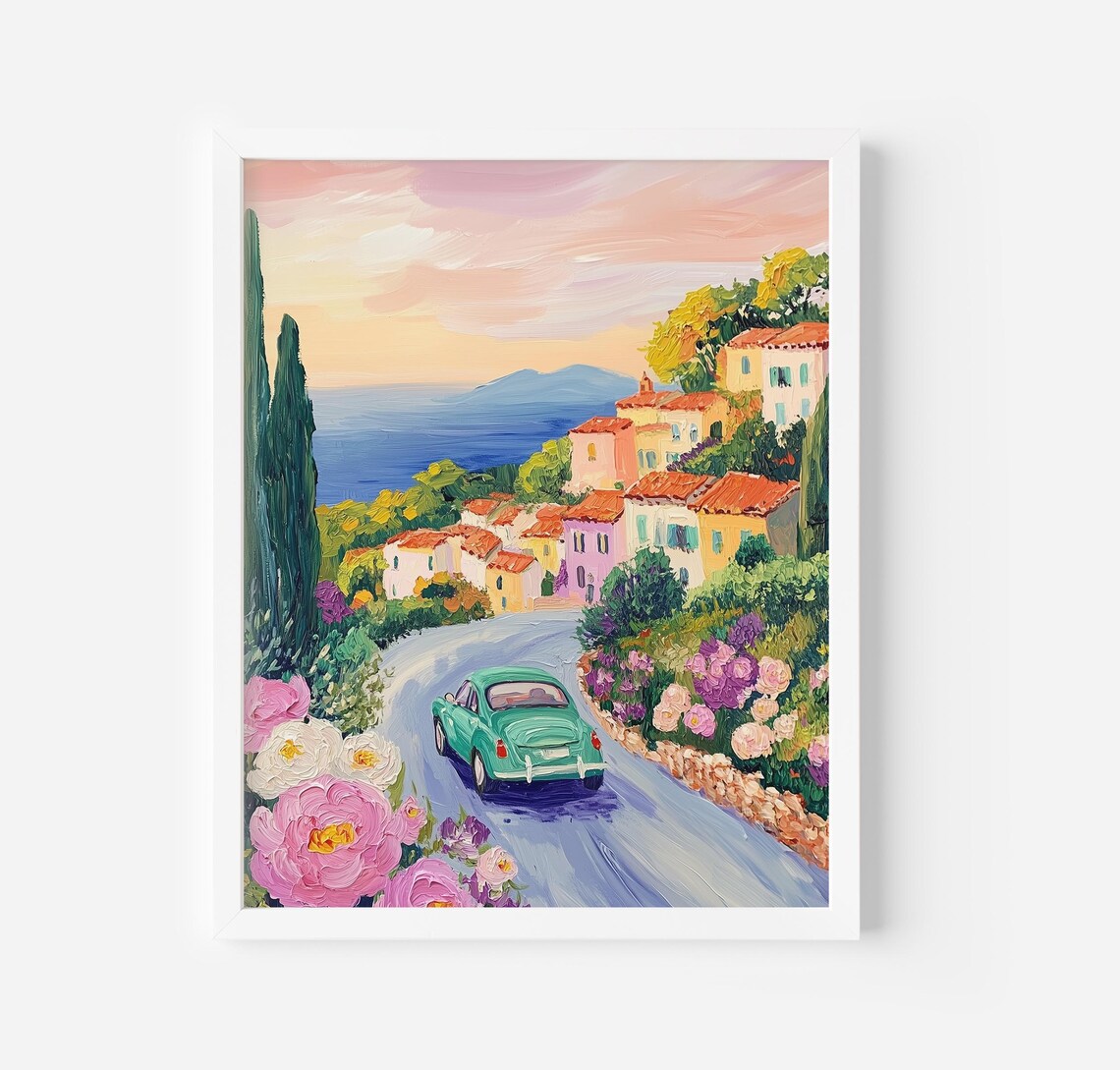 Vibrant Cityscape Travel Poster, Italy Contemporary