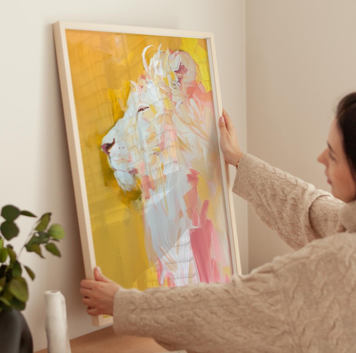 Lion Painting Vibrant Color Art Print, Fashion Art - Image 3