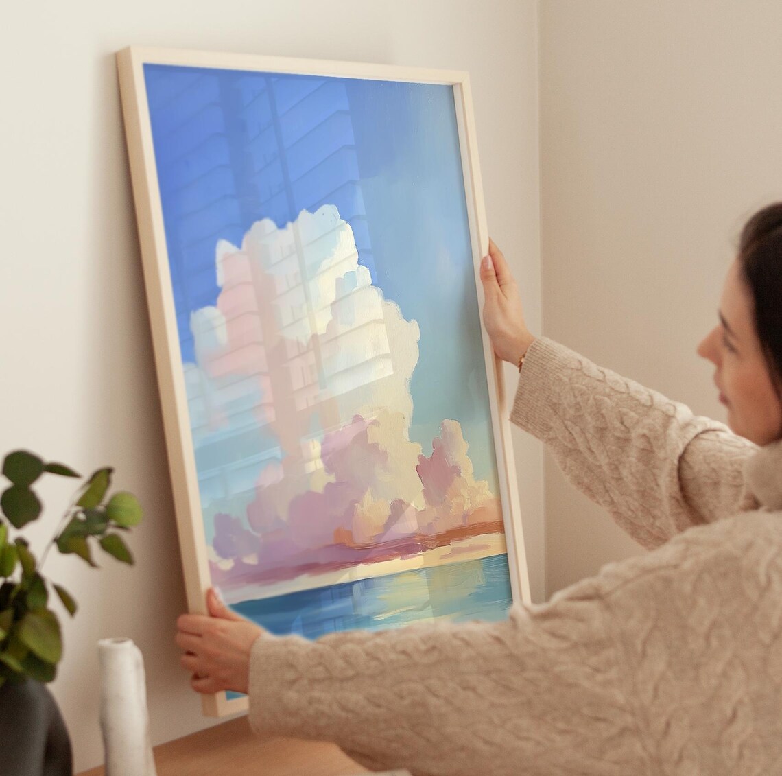 Pastel Cloud Sunset Art Print, Soft Sky Decor - Image 3