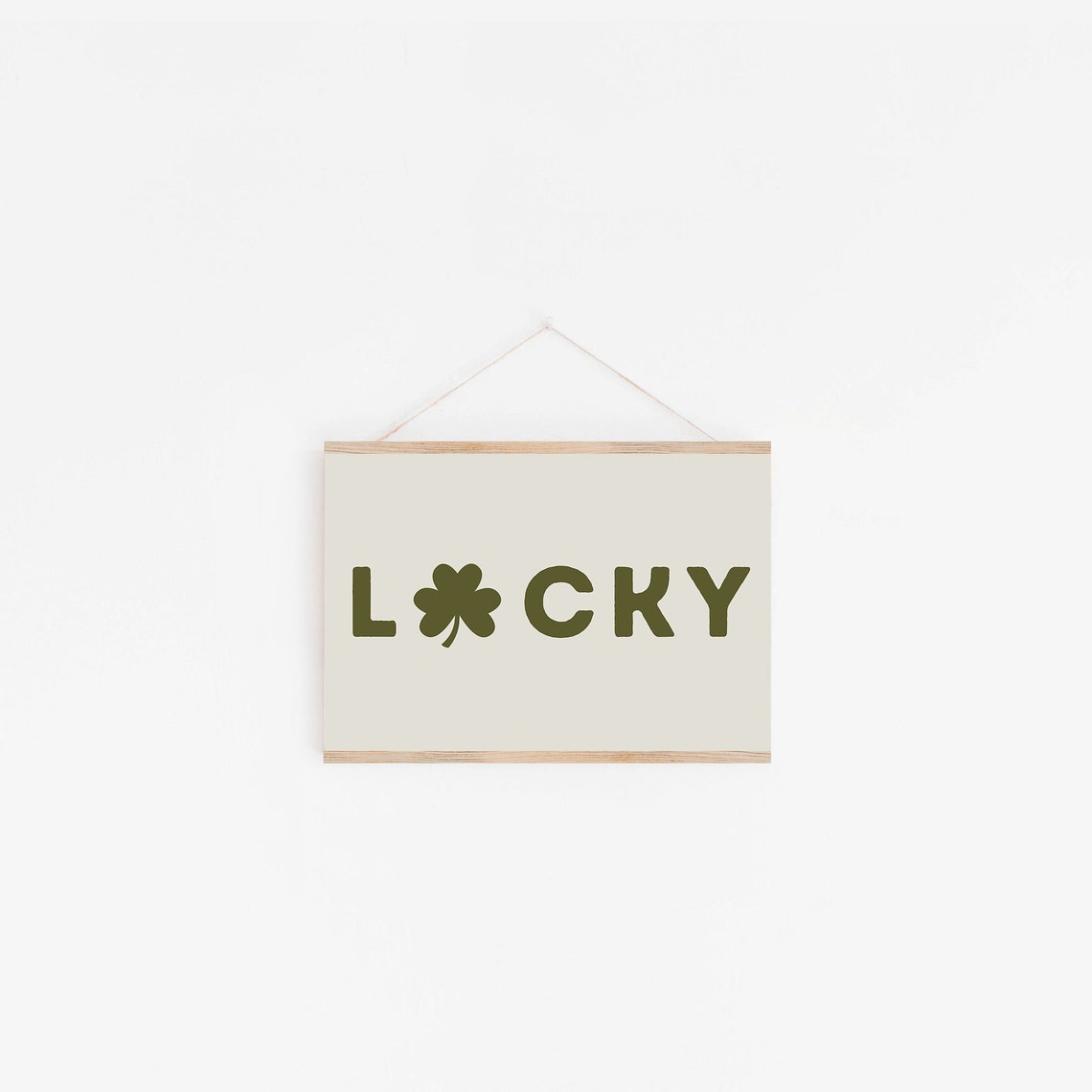 Lucky Shamrock U Wordplay Bold Olive Typography St Patricks Day Poster - Image 2