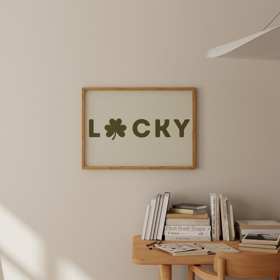 Lucky Shamrock U Wordplay Bold Olive Typography St Patricks Day Poster - Image 3