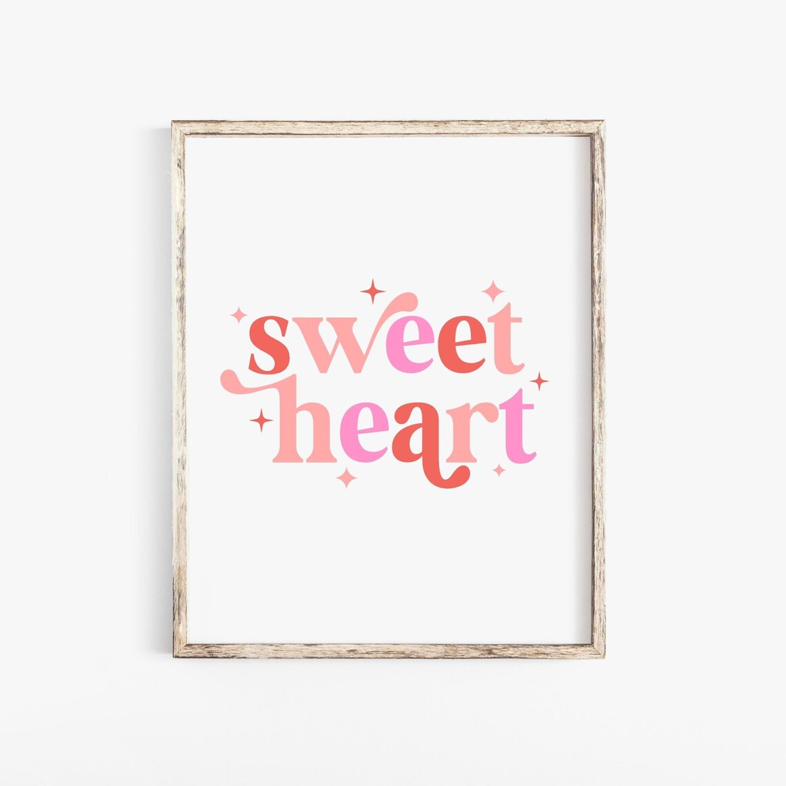 Sweet Heart Colorful Retro Lettering Valentines Day Fun Poster