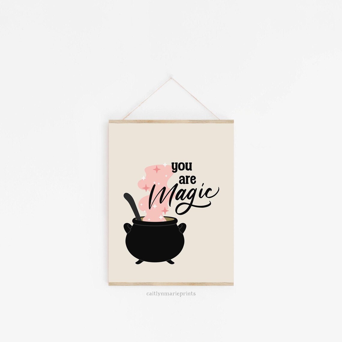 You Are Magic Witch Cauldron with Pink Steam Halloween Art Print - Image 2