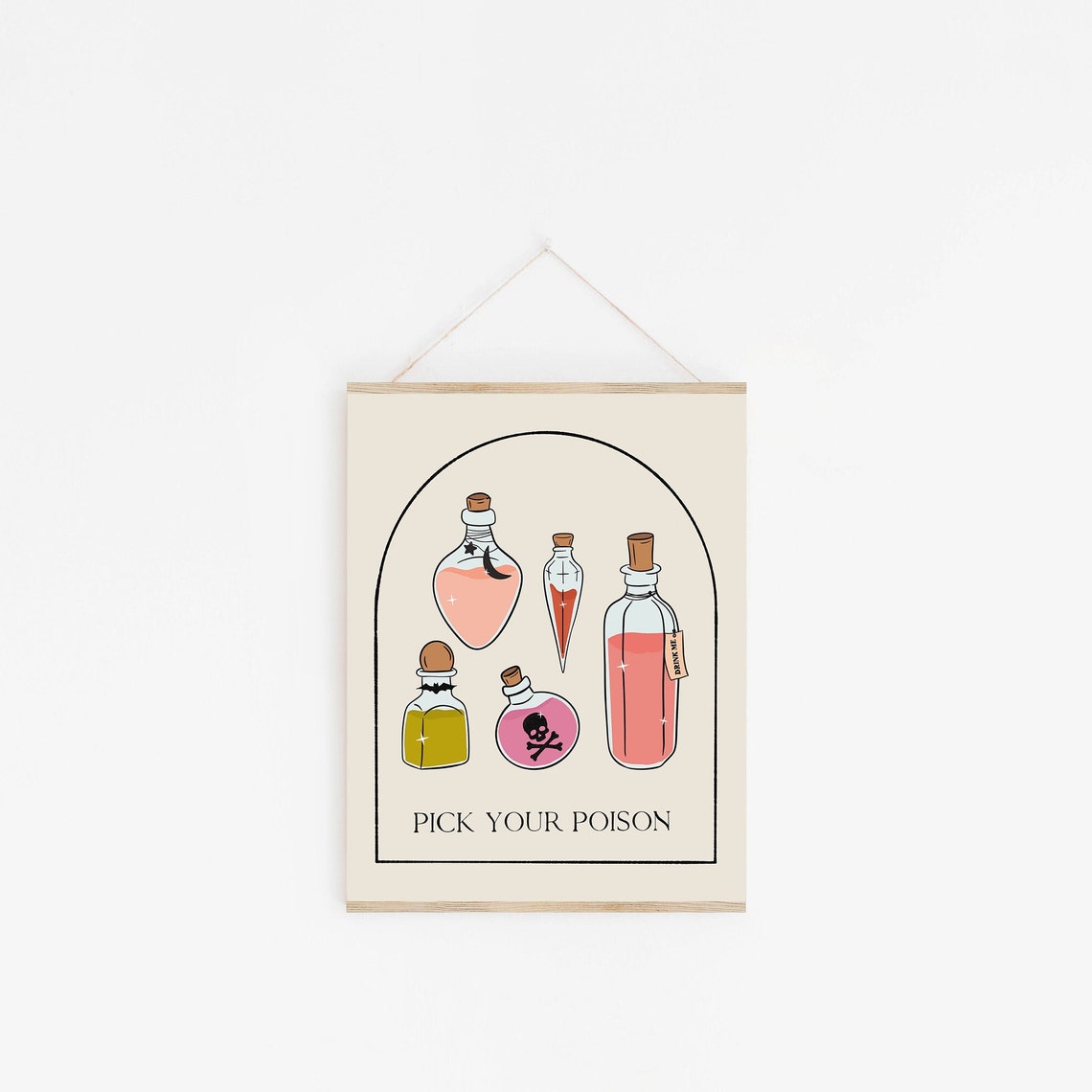 Pick Your Poison Witchy Magic Potion Bottles Halloween Art Print - Image 2
