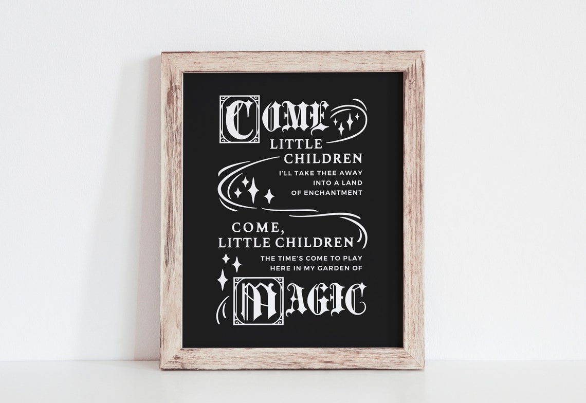 Come Little Children Magic Witchy Halloween Gothic Decor Sign Poster - Image 2