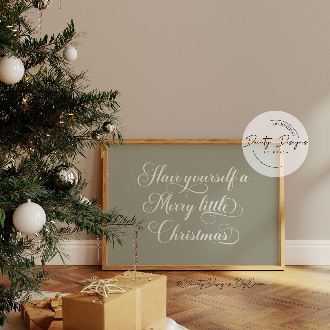 Have Yourself A Merry Little Christmas Sage Green Beautiful Poster - Image 4