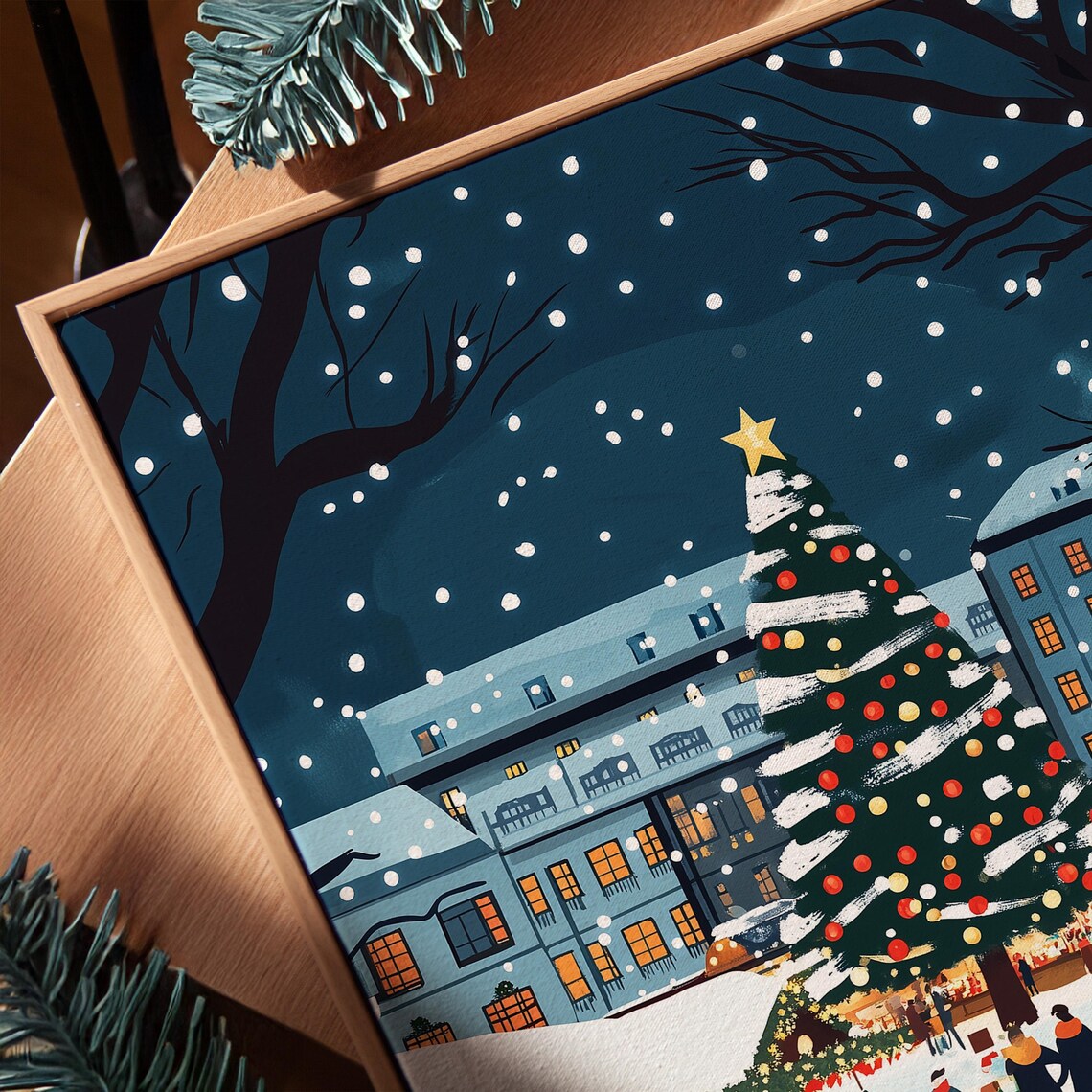 Festive Retro Christmas Market, Mid Century Nostalgic Holiday - Image 3