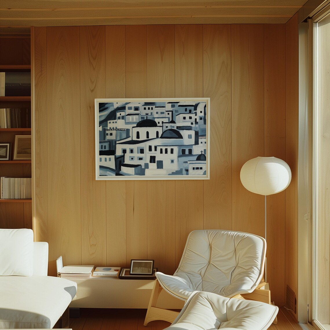 Santorini Inspired Minimalist Greek Village Art Print - Image 4