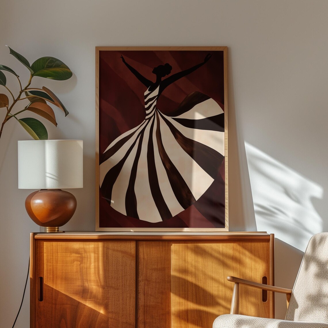 Elegant Dancer Silhouette, Minimalist Movement Illustration