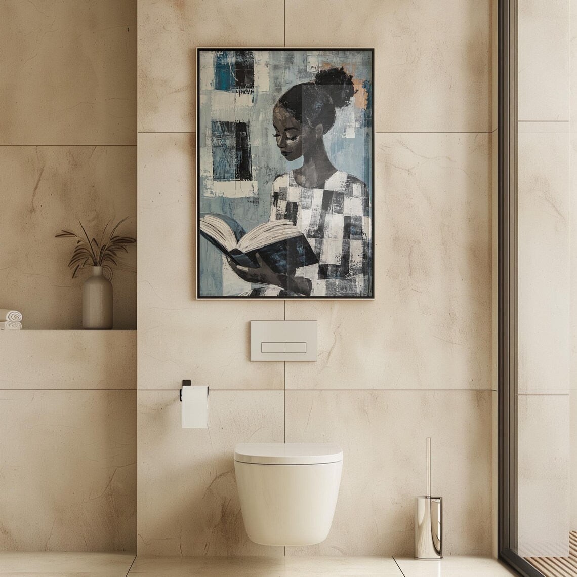 Modern Woman Reading, Abstract Portrait Art Print - Image 3