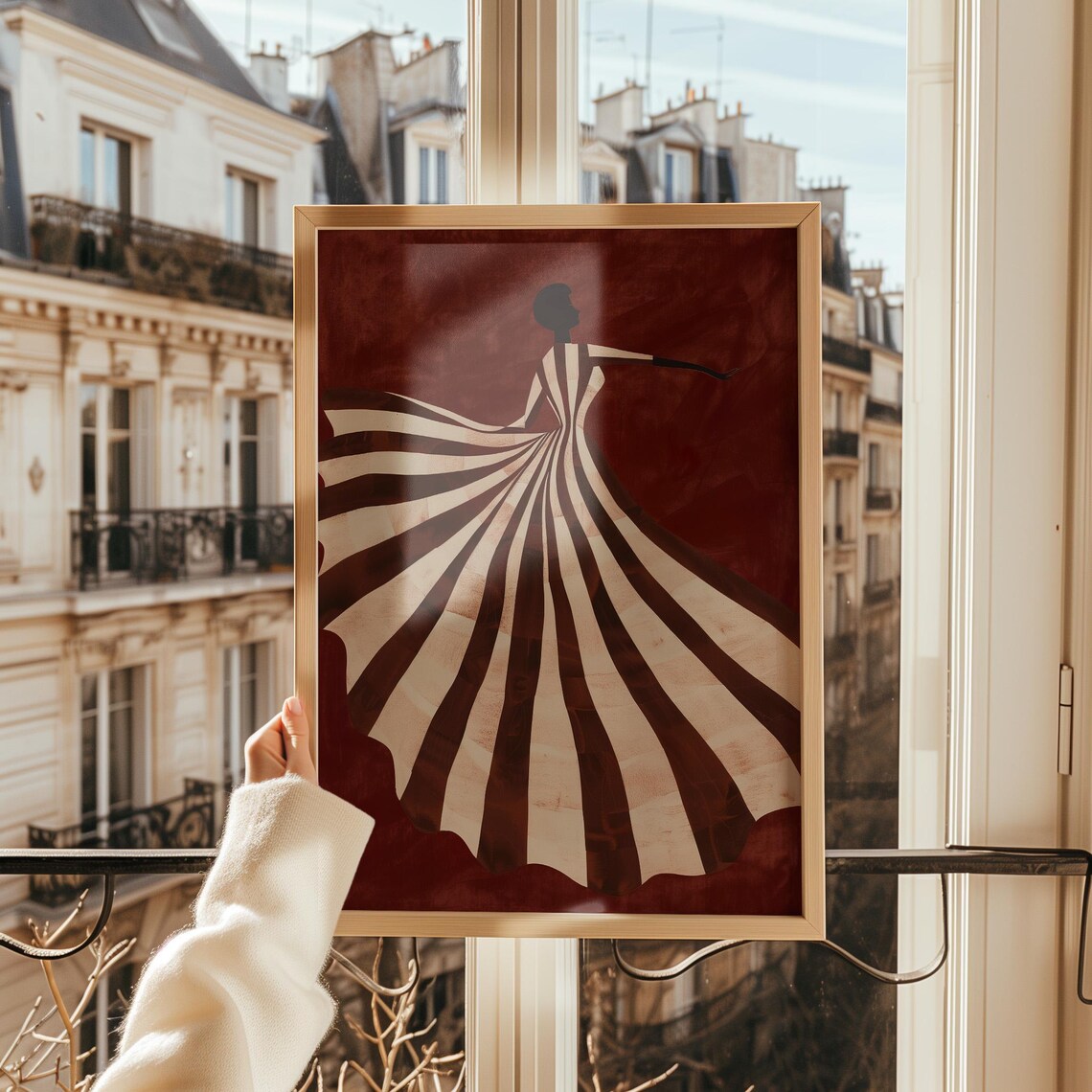 Elegant Woman Silhouette, Modern Minimal Movement Art - Image 3