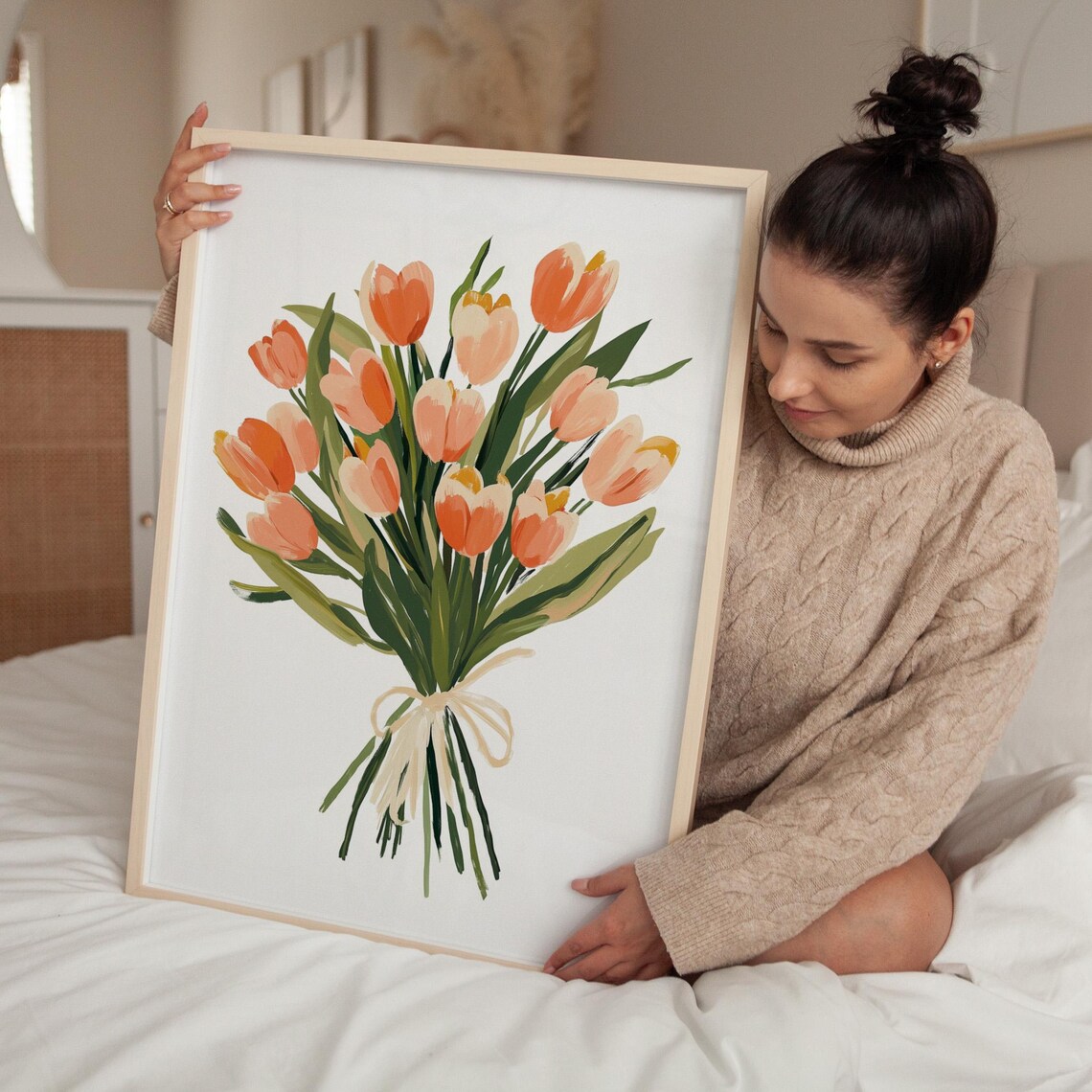Bouquet Of Flowers Minimalist Floral Art Print