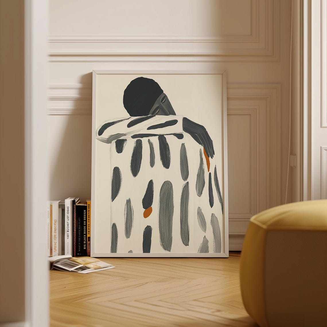 Minimalist Abstract Figure Art Black And White Modern Portrait Print Neutral Decor Wall Art Contemporary Artwork