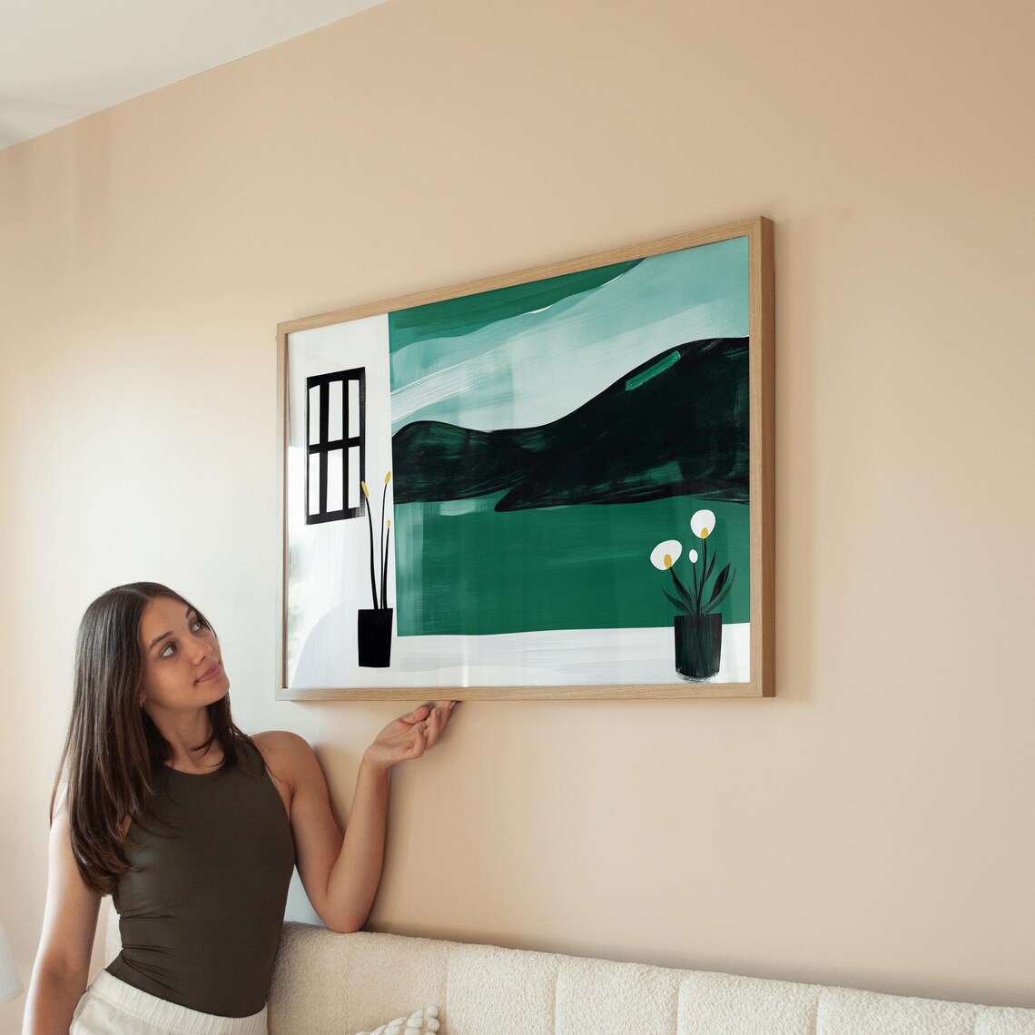 Modern Minimal Landscape, Abstract Window View - Image 3