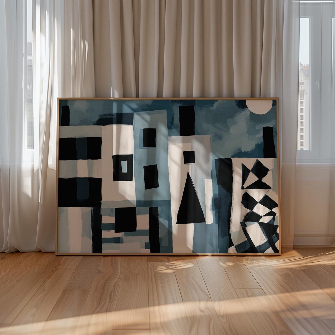 Modern Abstract Cityscape, Minimalist Urban Decor - Image 3