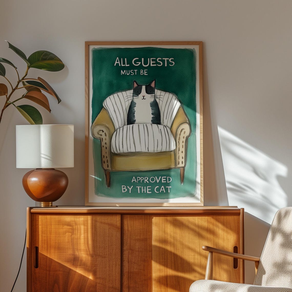 All Guests Must Be Approved by the Cat Funny Tuxedo Cat Poster - Image 2
