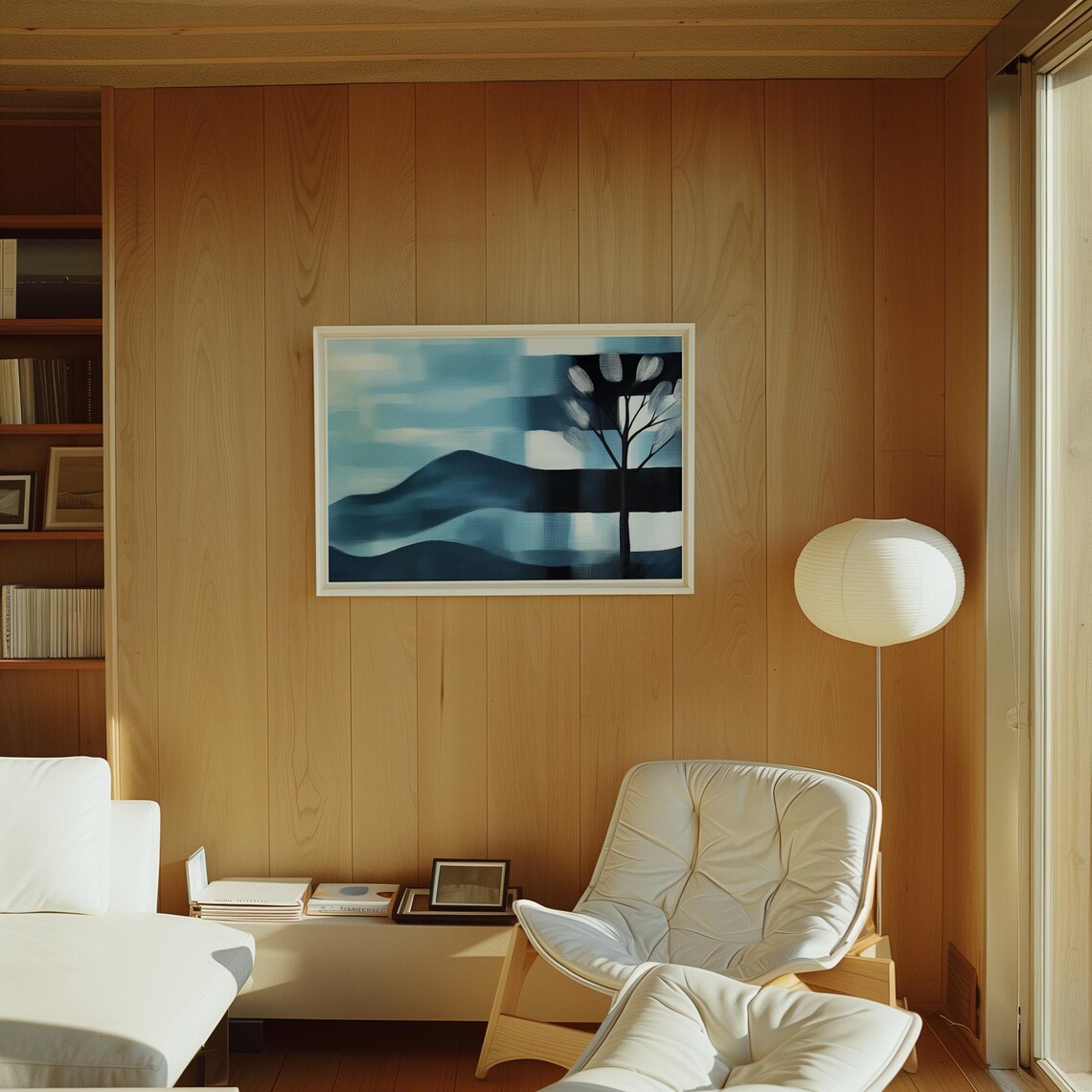 Modern Abstract Landscape, Minimalist Mountain Silhouette - Image 2