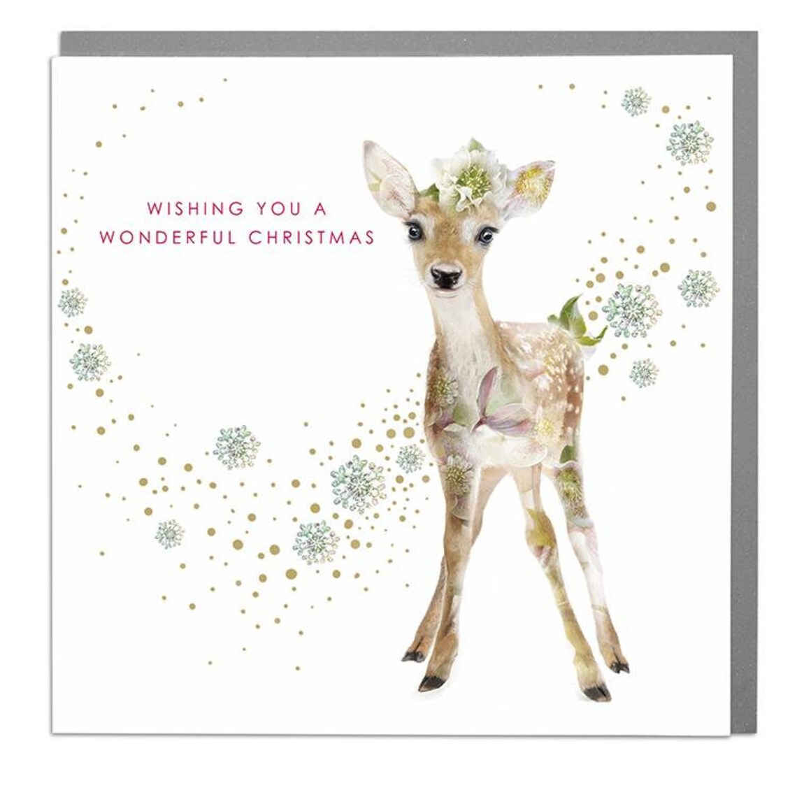 Deer Christmas Greeting Card, Holiday Design