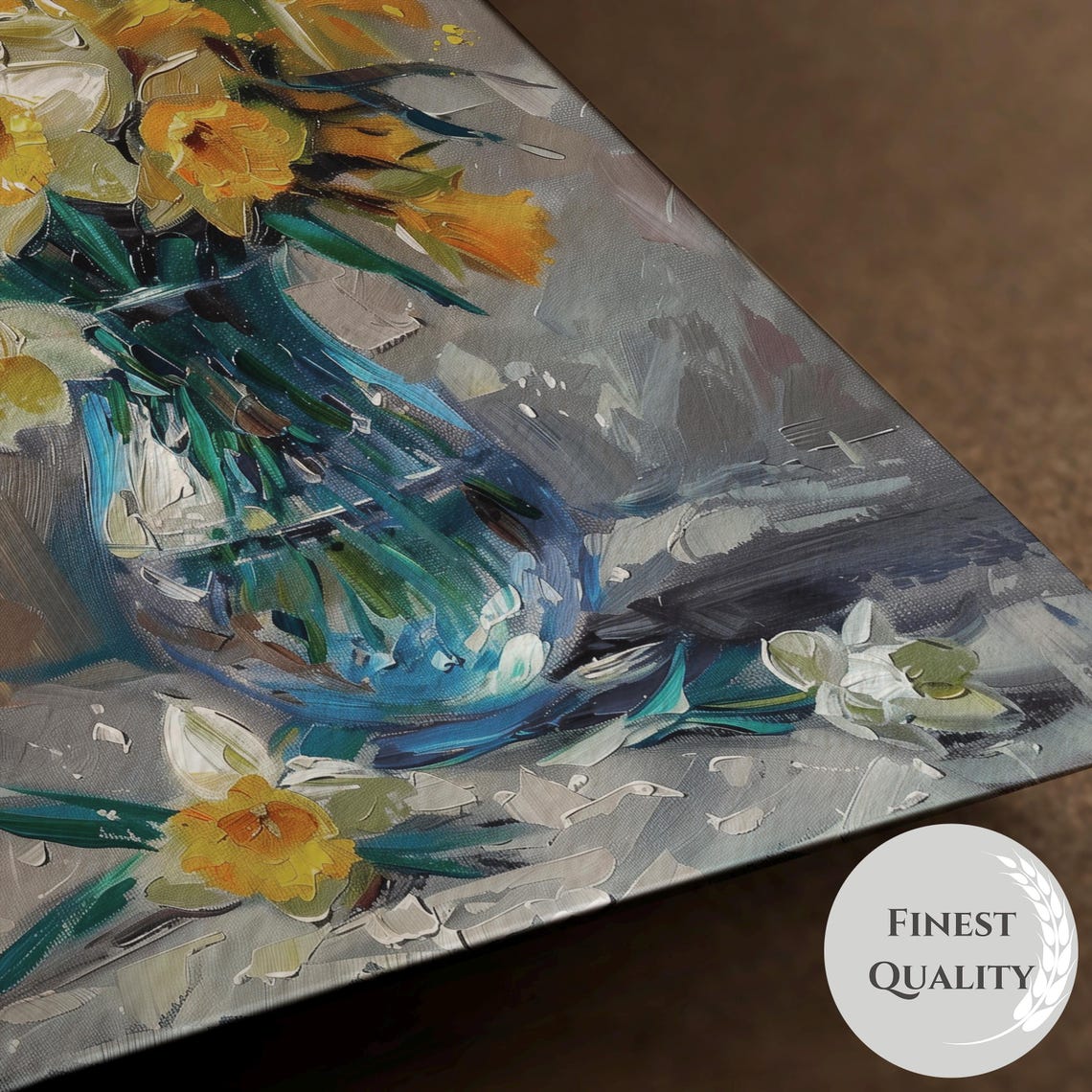 Yellow And White Daffodils In A Glass Vase Bright Spring Poster - Image 4