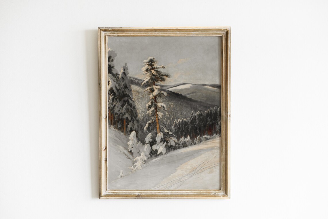 Christmas Vintage Holiday Winter Poster Print