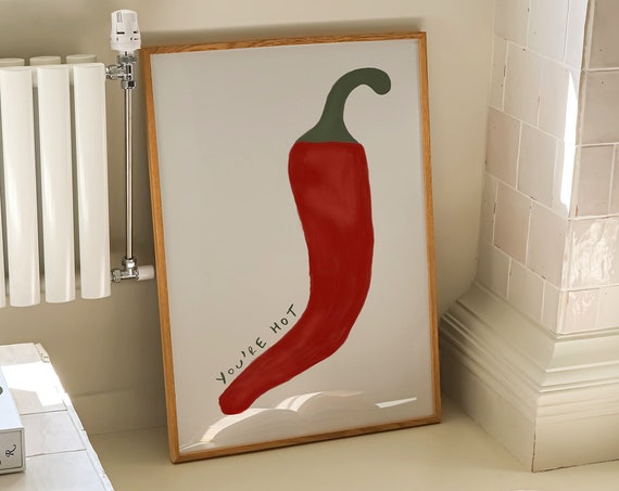 Chili Print Retro Kitchen Spice Wall Art