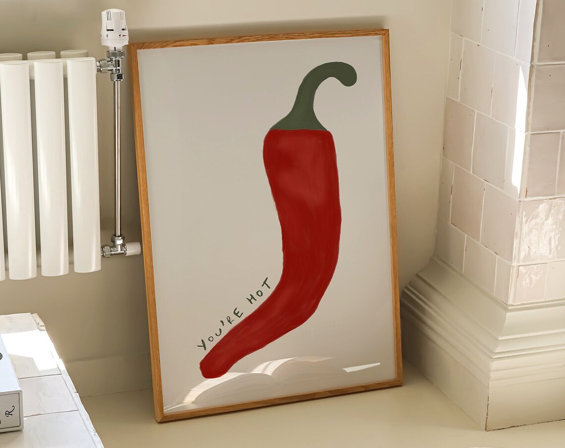 Chili Print Retro Kitchen Spice Wall Art