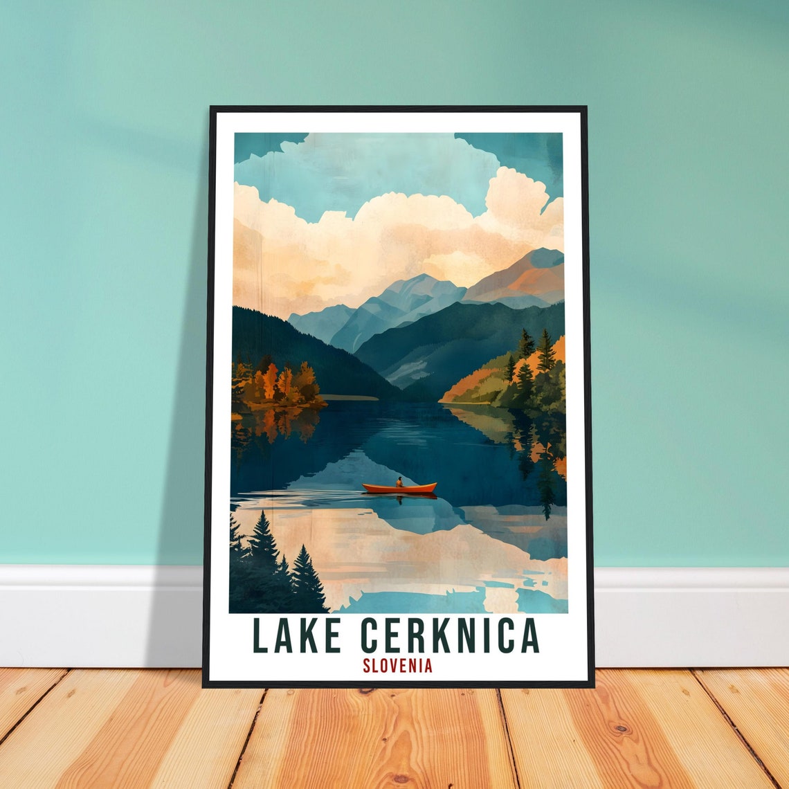 Lake Cerknica Travel Print Slovenia Home Decor Lake Cerknica Wall Art Gift Wall Hanging Art Lover Slovenia Artwork Travel Poster Travel Art