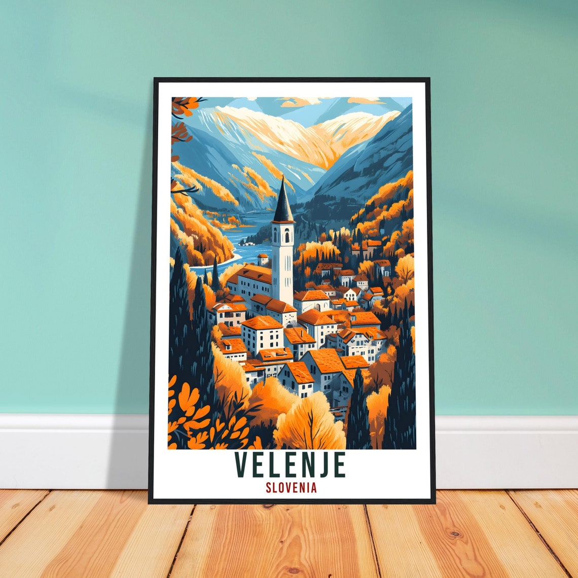 Velenje Travel Print Slovenia Decor Velenje Wall Art Gift Wall Hanging Art Lover Velenje Slovenia Artwork Travel Poster Slovenia Travel Art