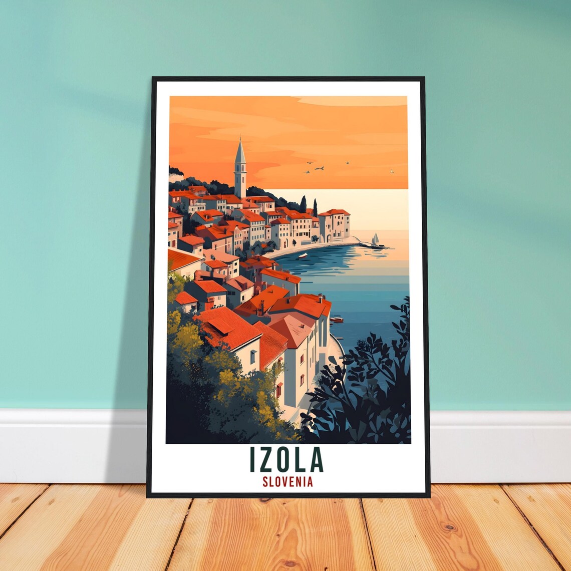 Izola Travel Poster, Slovenia Home Decor