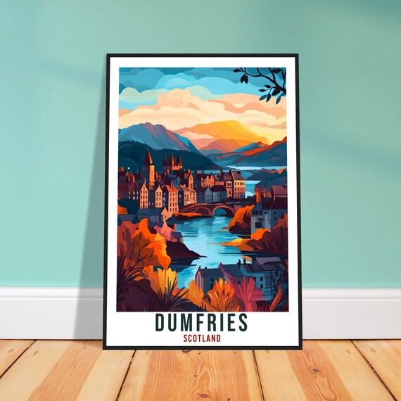 Dumfries Travel Poster, Scotland Home Decor