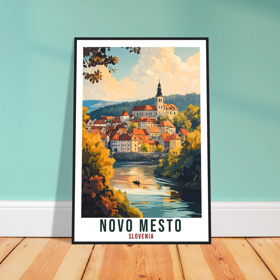 Novo Mesto Travel Print Slovenia Decor Novo Mesto Wall Art Gift Wall Hanging Art Lover Novo Mesto Slovenia Artwork Travel Poster Slovenia