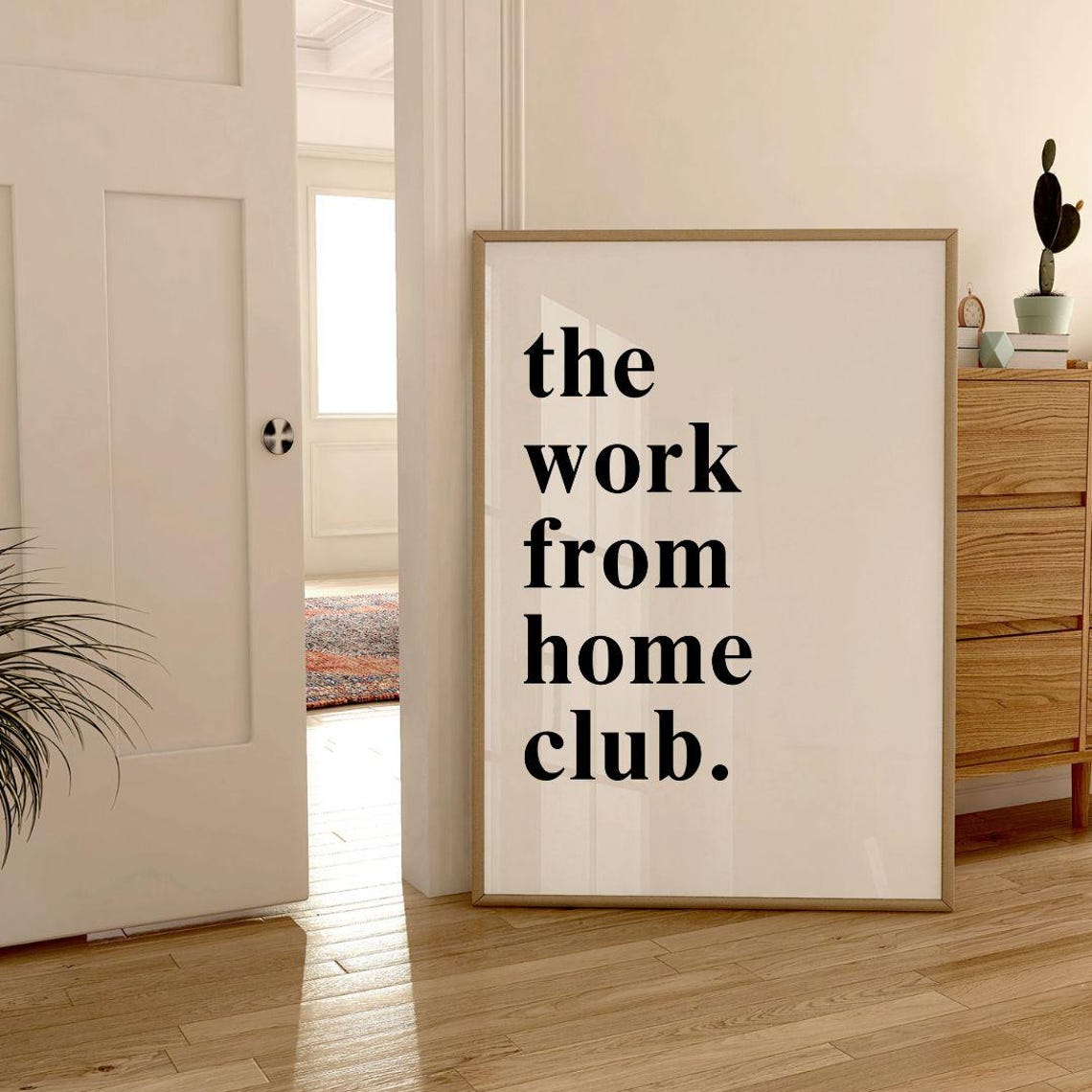 The Work From Home Club Serif Typography Office Desk Wall Poster - Image 2