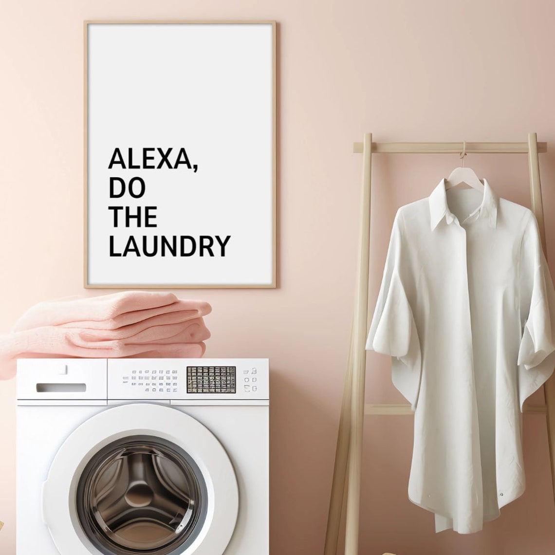 Alexa Do The Laundry Bold Black Typography Funny Quote Poster - Image 3