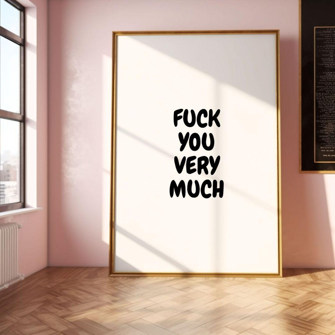 Fuck You Very Much Funny Bubble Letters Explicit Quote Poster - Image 2