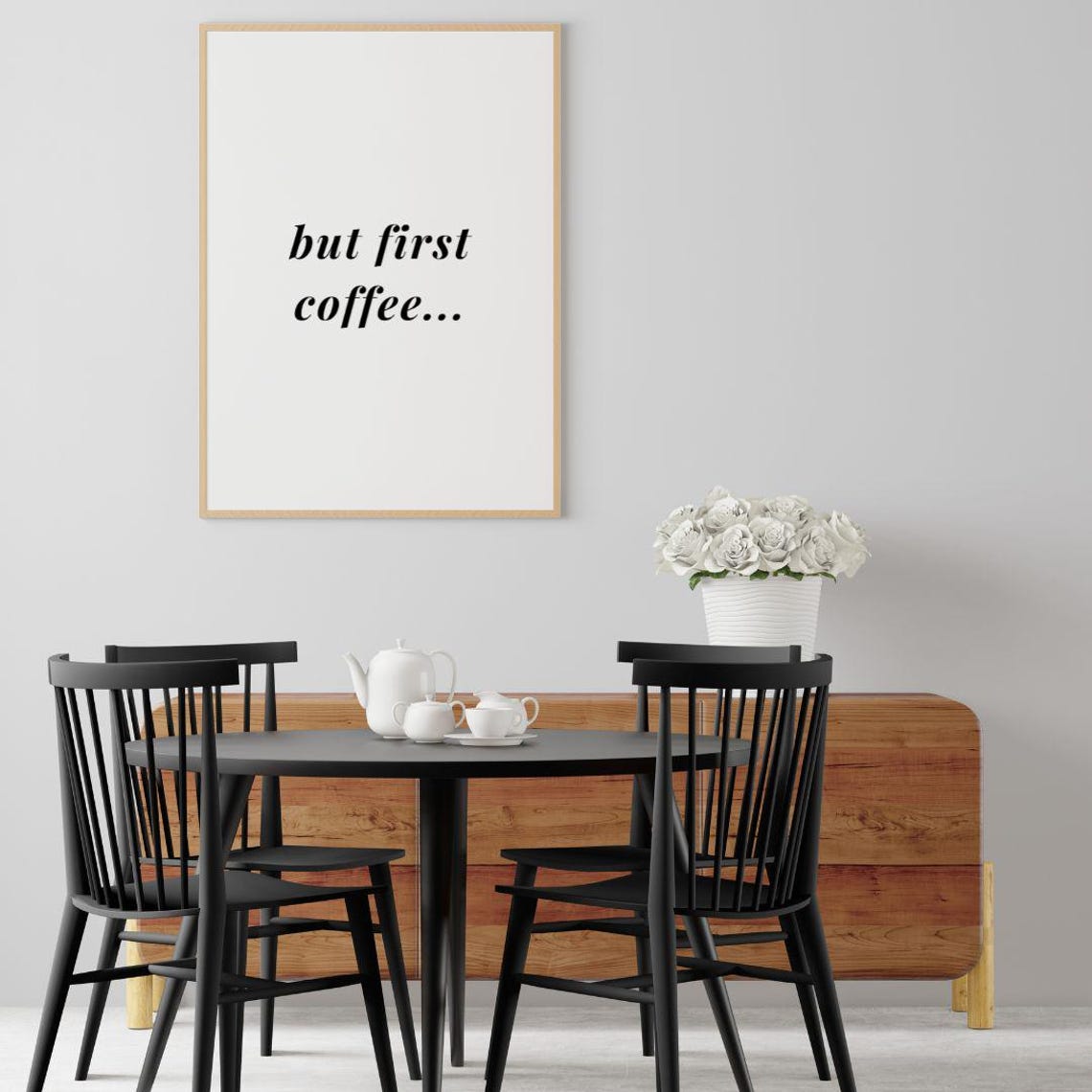 But First Coffee Minimalist Italic Serif Morning Quote Poster - Image 3